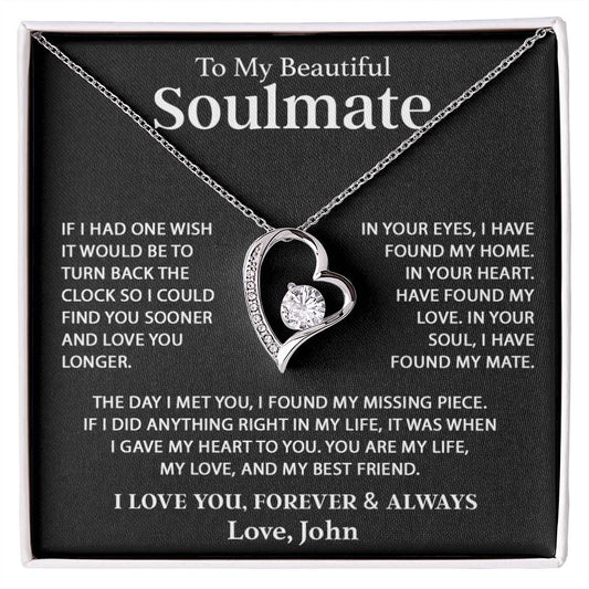 Custom To My Soulmate Necklace Gift For Girlfriend Wife Birthday Gifts Christmas Gifts