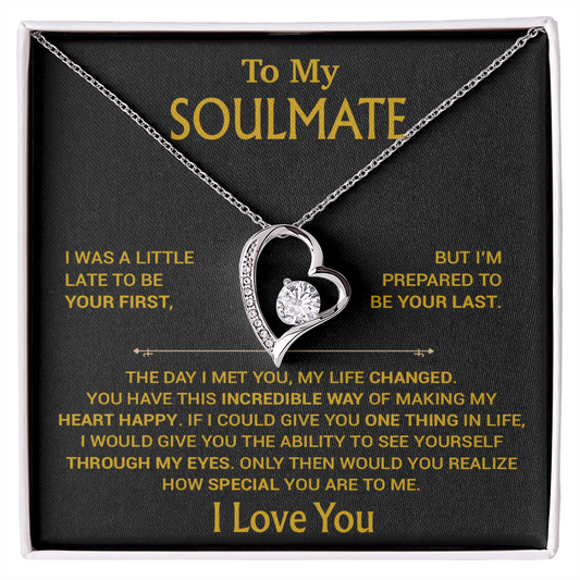 To My Soulmate Necklace, Soulmate Gift, Gift For Girlfriend, Christmas Gift 23_8_Gold