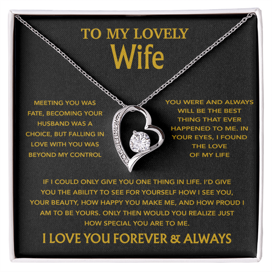 To My Wife Necklace, Christmas Gifts For Wife, Anniversary Cute Gift For Wife_Gold