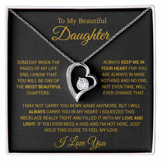 To My Daughter Necklace, Gift for Daughter from Dad, Daughter Father Necklace 14_12_Gold