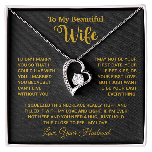 To My Wife Necklace, Wife Gift From Husband, Wife Husband Necklace, Christmas Gift 25_9_Gold