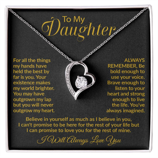 To My Daughter Necklace, Gift for Daughter from Dad, Daughter Father Necklace 6_10_Gold