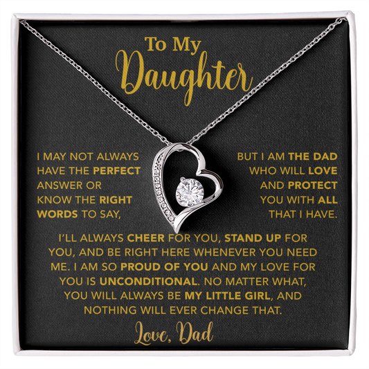 To My Daughter Necklace, Gift for Daughter from Dad, Father Daughter Necklace  15_6_Gold