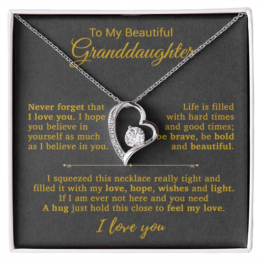 To My Granddaughter Necklace, Birthday Gift For Granddaughter, Birthday Gifts 14_9_Gold