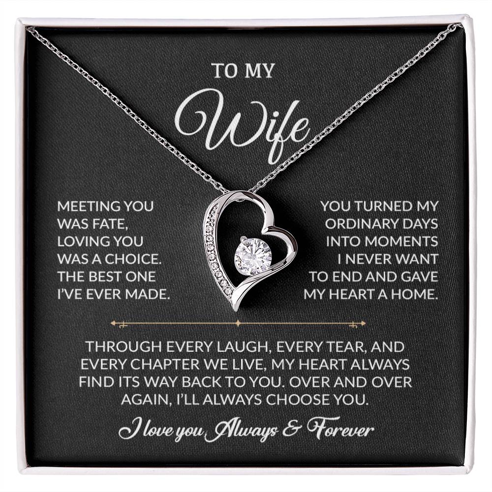 To My Wife Necklace, Gift For Wife, Anniversary Gift For Wife, Necklace For Wife 1_8_Black