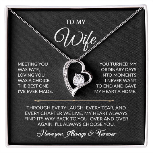 To My Wife Necklace, Gift For Wife, Anniversary Gift For Wife, Necklace For Wife 1_8_Black