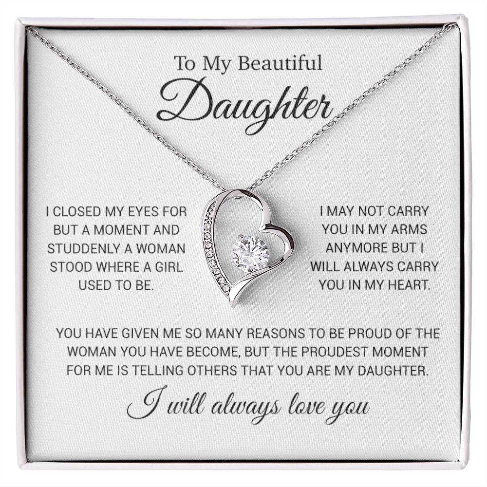 To My Daughter Necklace, Gift for Daughter from Dad, Daughter Father Necklace 24_11_White