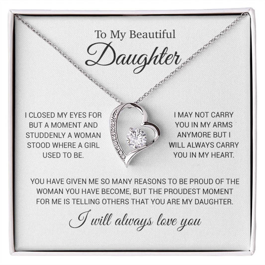 To My Daughter Necklace, Gift for Daughter from Dad, Daughter Father Necklace 24_11_White