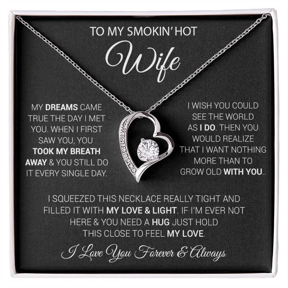 To My Smokin' Hot Wife Necklace, Necklace for Wife, Anniversary Gift