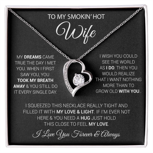 To My Smokin' Hot Wife Necklace, Necklace for Wife, Anniversary Gift
