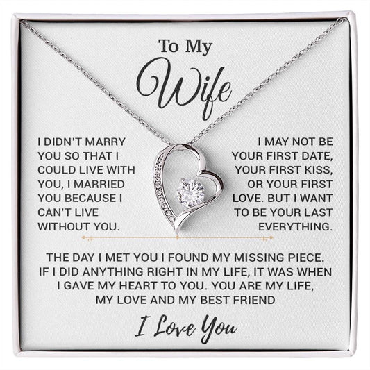To My Wife Necklace, Christmas Gifts For Women, Anniversary Gift For Wife 16_11_White