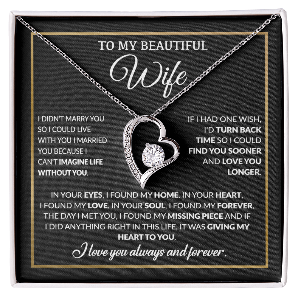 To My Wife Necklace, Christmas Gifts For Women, Anniversary Gift For Wife 15_12_Black