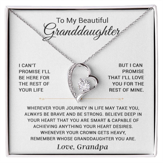 To My Granddaughter Necklace, Granddaughter Gift from Grandpa, Christmas Gift 5_11_White
