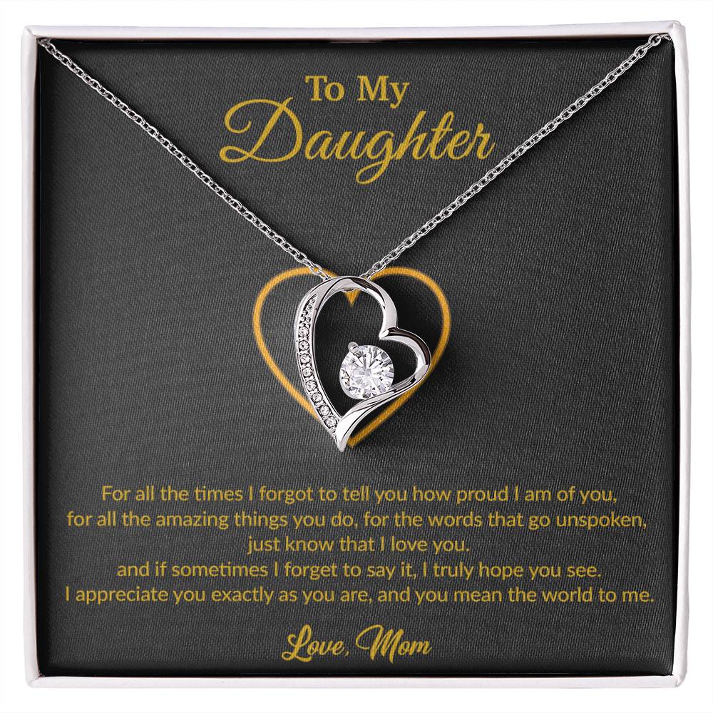 To My Daughter Necklace, Gift for Daughter from Mom, Mother Daughter Necklace