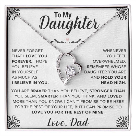 To My Daughter Necklace, Gift for Daughter from Dad, Father Daughter Necklace 30_11