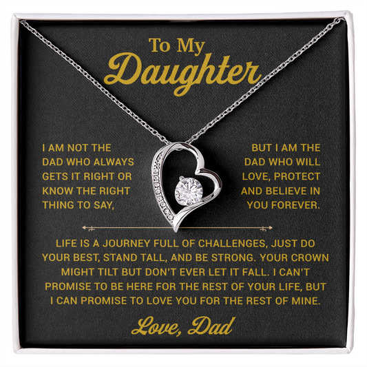 To My Daughter Necklace, Gift for Daughter from Dad, Father Daughter Necklace 24_12_Gold