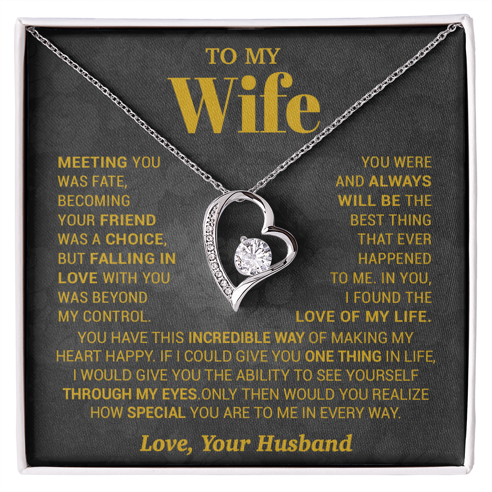 To My Wife Necklace, Meeting You Was Fate Love, Your Husband, Best Necklace For Wife_Gold