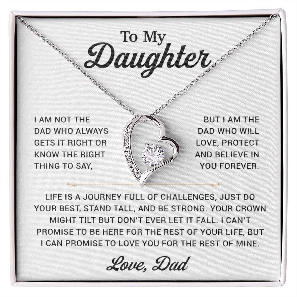 To My Daughter Necklace, Gift for Daughter from Dad, Father Daughter Necklace 24_12_White
