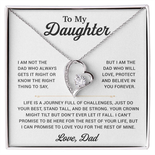 To My Daughter Necklace, Gift for Daughter from Dad, Father Daughter Necklace 24_12_White