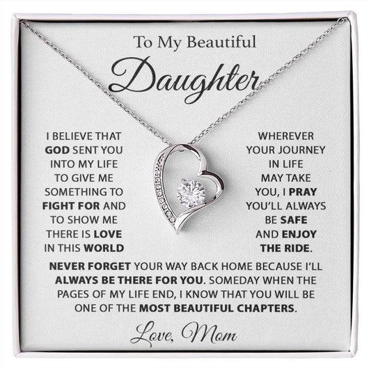 To My Daughter Necklace, Daughter Mother Necklace, Daughter Gift From Mom.