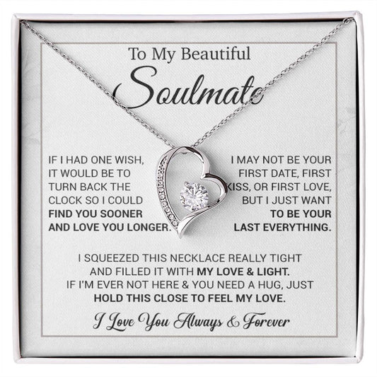To My Soulmate Necklace, Anniversary Gifts, Soulmate Gift, Christmas Gift