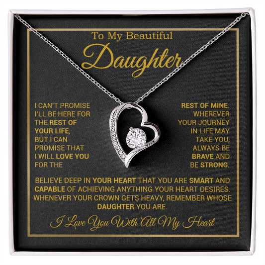 To My Daughter Necklace, Gift for Daughter from Dad And Mom Daughter_Gold