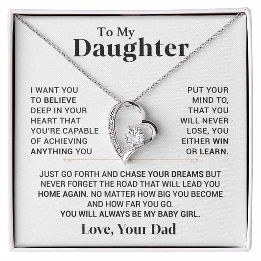 To My Daughter Necklace, Daughter Gift, Gift From Dad, Gift For Her77