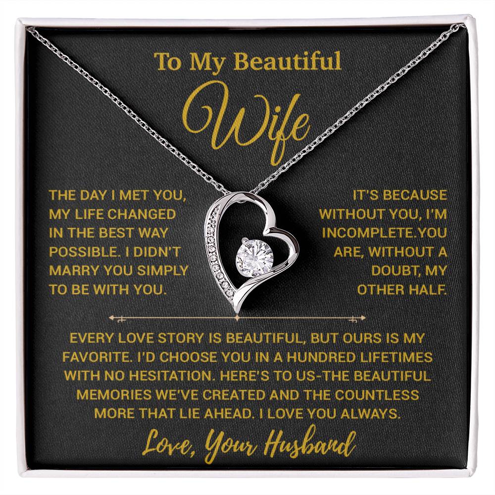 To My Wife Necklace, Vanlentines Gifts For Women, Anniversary Gift For Wife 29_12_Gold
