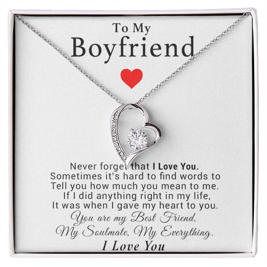 To My Boyfriend Necklace, Birthday Gift from Girlfriend, Anniversary Gift, Valentines Gift