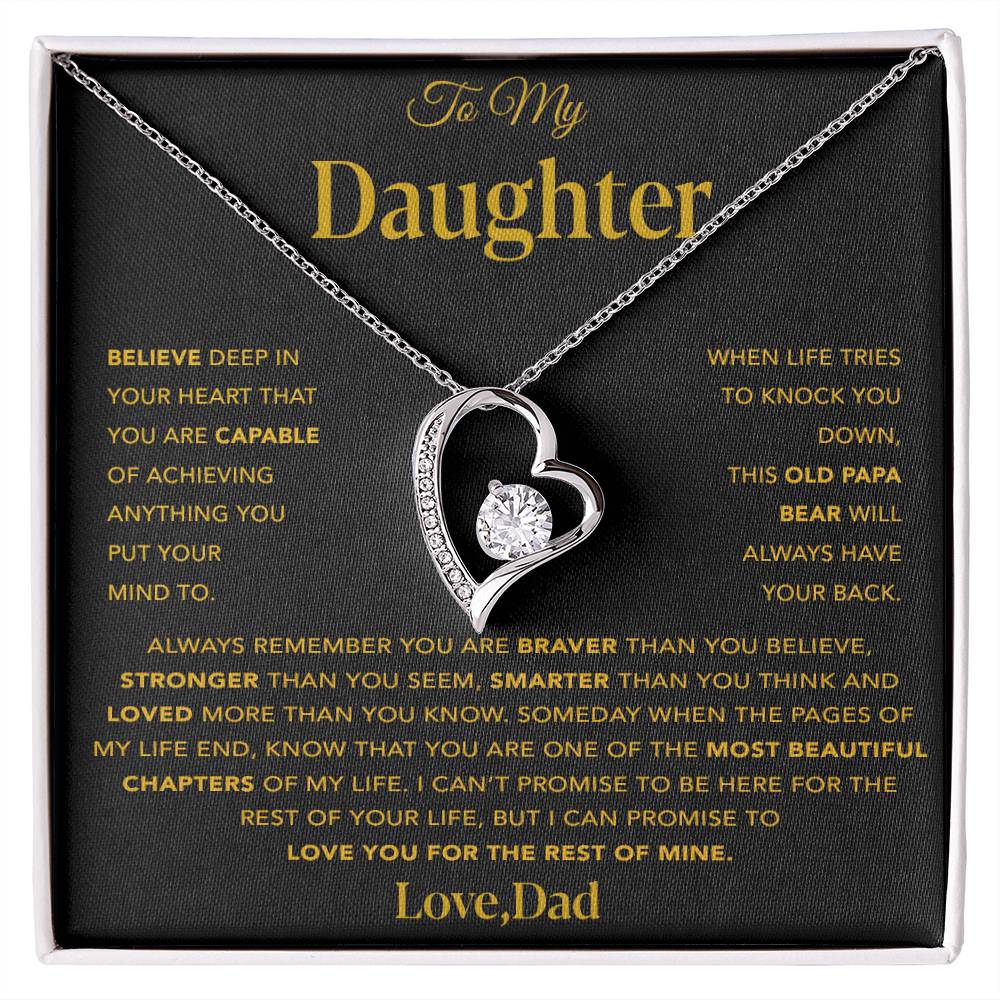 To My Daughter Necklace, Gift for Daughter from Dad, Father Daughter Necklace 13_12_Gold