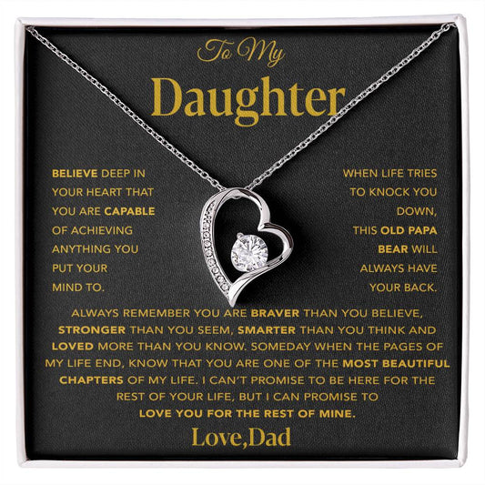 To My Daughter Necklace, Gift for Daughter from Dad, Father Daughter Necklace 13_12_Gold