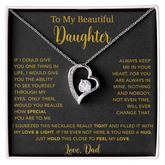 To My Daughter Necklace, Gift for Daughter from Dad, Father Daughter Necklace  4_5_Gold