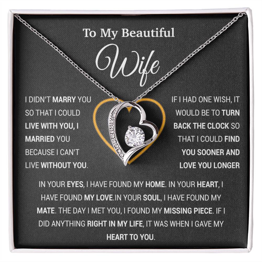 To My Wife Necklace, Gift For Wife, Anniversary Gift For Wife, Necklace For Wife 6_1_Black