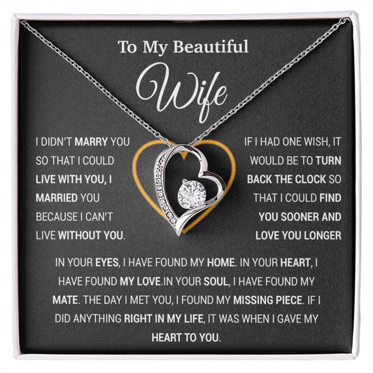 To My Wife Necklace, Gift For Wife, Anniversary Gift For Wife, Necklace For Wife 6_1_Black