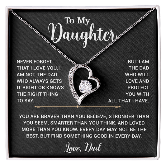 To My Daughter Necklace, Gift for Daughter from Dad, Father Daughter Necklace 2_6_Black