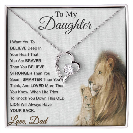 To My Daughter Necklace, Xmas Gift For Daughter From Dad, Daughter Father Lion 29_8