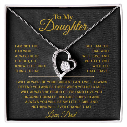 To My Daughter Necklace, Gift for Daughter from Dad, Father Daughter Necklace 23_11_Gold
