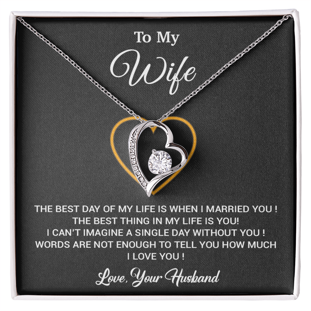 To My Wife Necklace, Gift For Wife, Anniversary Gift For Wife, Necklace For Wife 26_2_Black