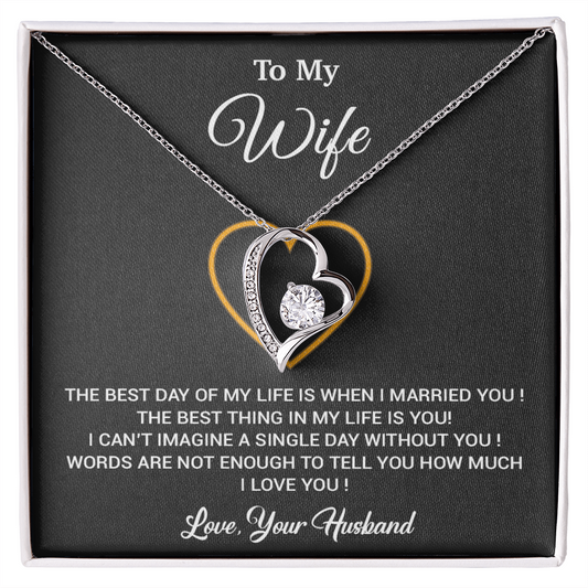 To My Wife Necklace, Gift For Wife, Anniversary Gift For Wife, Necklace For Wife 26_2_Black