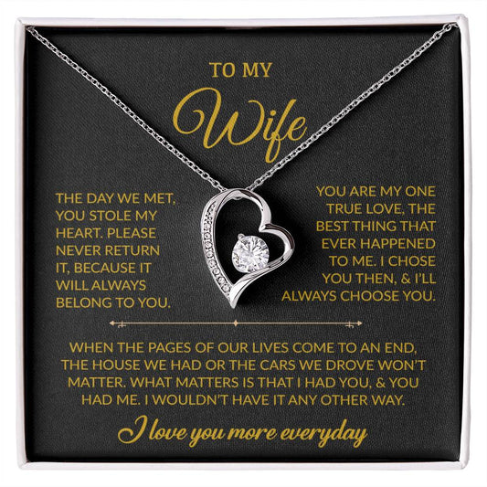 To My Wife Necklace, Gift For Wife, Anniversary Gift For Wife, Necklace For Wife 27_7_Gold
