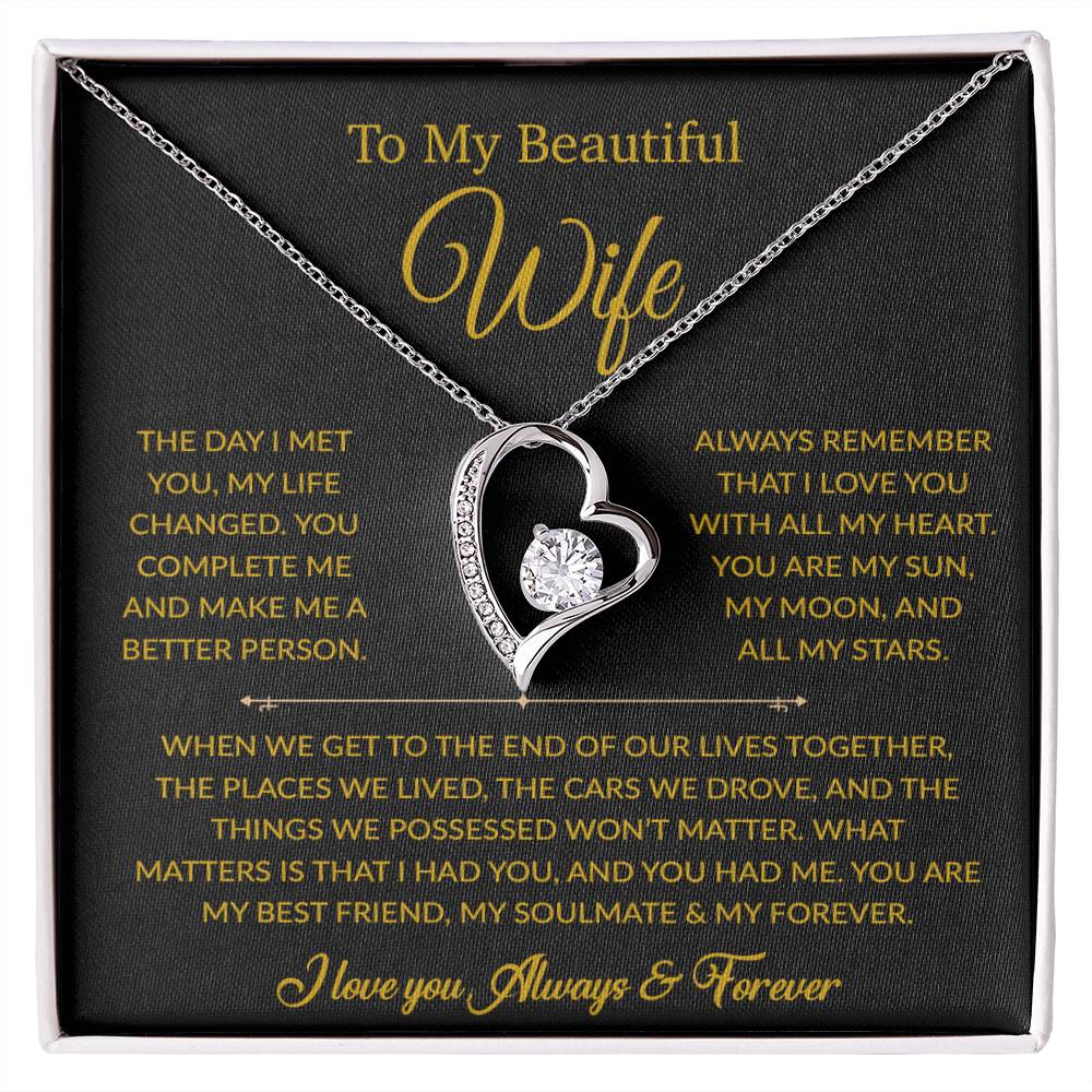 To My Wife Necklace, Gift For Wife, Anniversary Gift For Wife, Necklace For Wife 26_6_Gold
