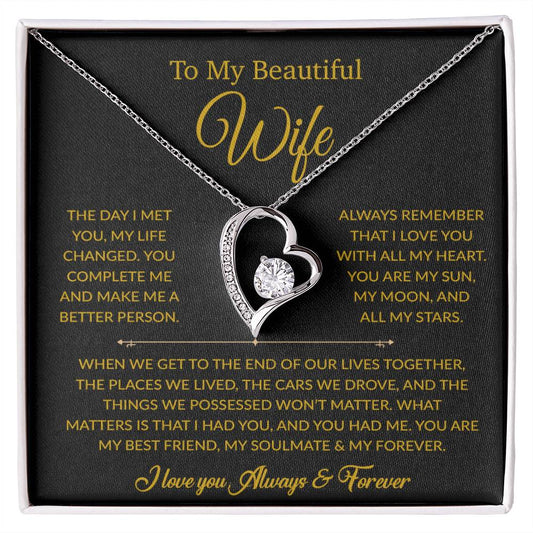 To My Wife Necklace, Gift For Wife, Anniversary Gift For Wife, Necklace For Wife 26_6_Gold