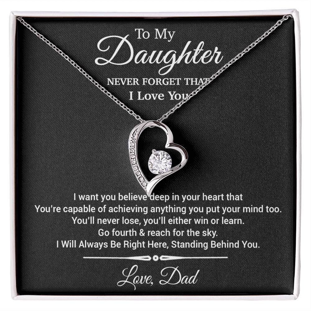To My Daughter Necklace, Daughter Father Necklace, Daughter Gift From Dad 30_11_Black