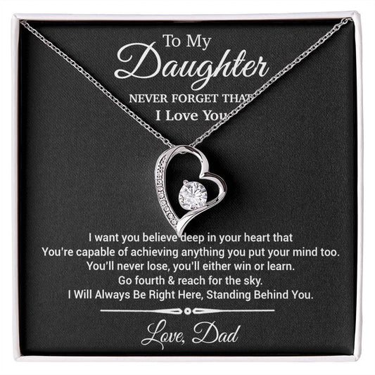 To My Daughter Necklace, Daughter Father Necklace, Daughter Gift From Dad 30_11_Black