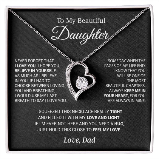 To My Daughter Necklace, Daughter Father Necklace, Daughter Gift From Dad 6_9_Black
