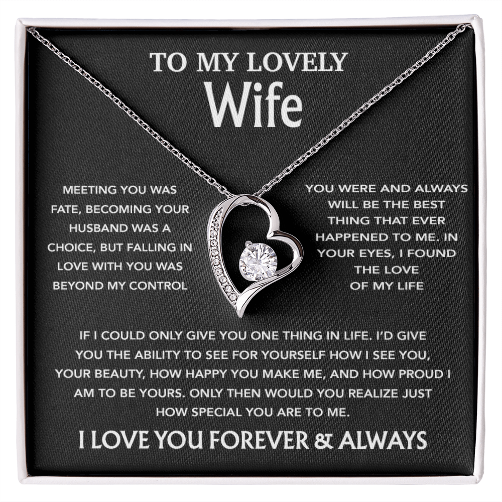 To My Wife Necklace, Christmas Gifts For Wife, Anniversary Cute Gift For Wife_Black