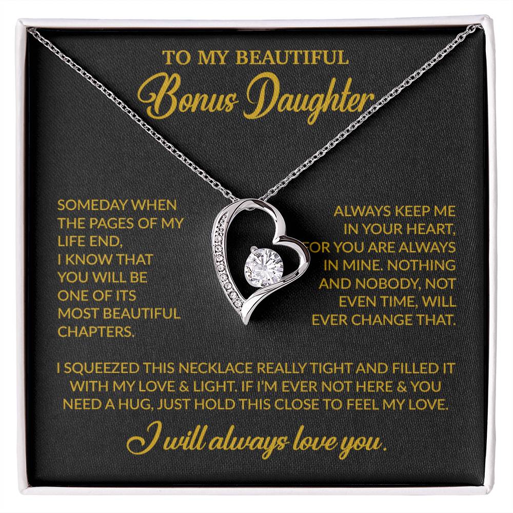 To My Bonus Daughter Necklace, Gift for Bonus Daughter, Step Daughter Birthday 25_11_Gold
