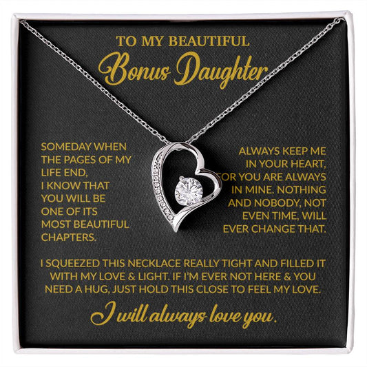 To My Bonus Daughter Necklace, Gift for Bonus Daughter, Step Daughter Birthday 25_11_Gold