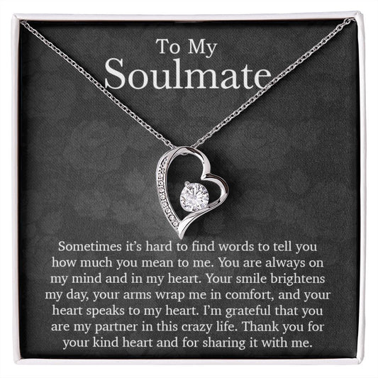 To My Soulmate Necklace, Gift for My Soulmate, Birthday Gift for Her, Wife, Anniversary Gifts