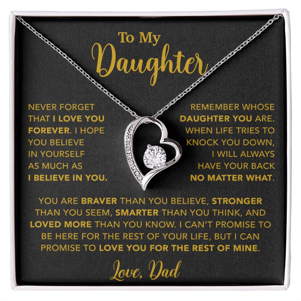 To My Daughter Necklace, Gift for Daughter from Dad, Father Daughter Necklace 7_4_Gold